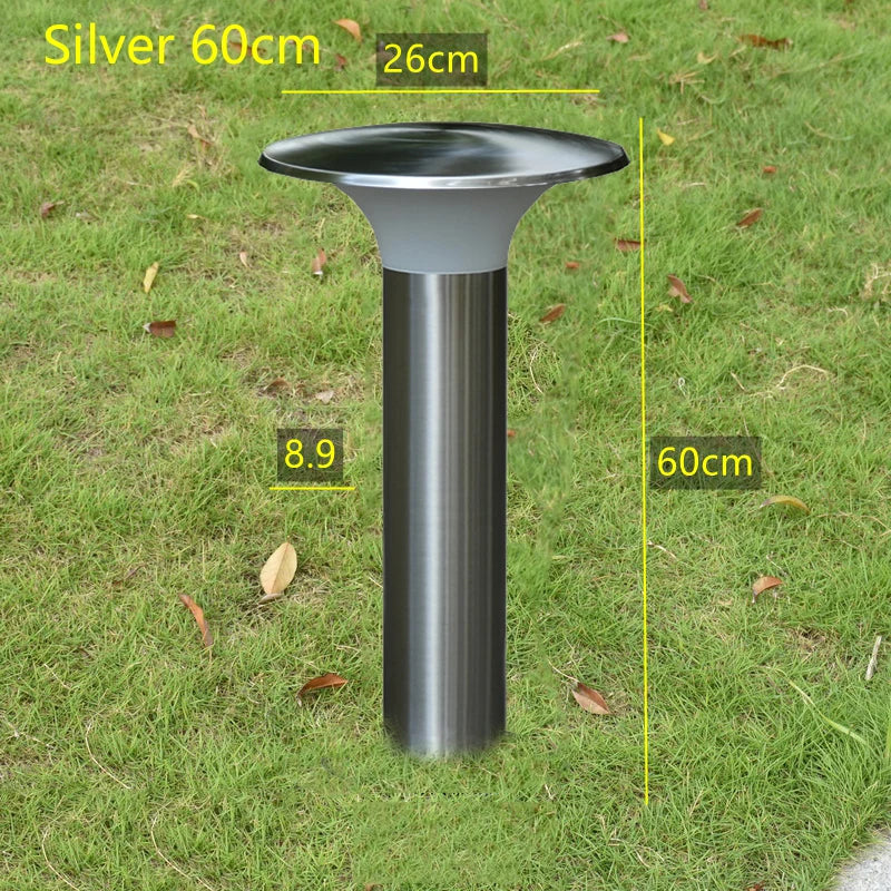 lampe de jardin ronde à led en acier inoxydable pour éclairage extérieur