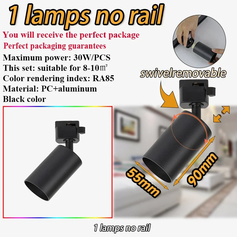 Spot — Kit d'éclairage sur rail spots dimmables pour décoration intérieure