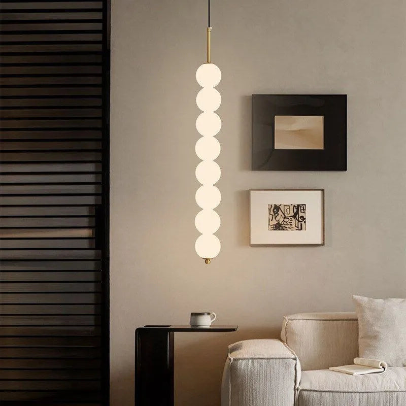 Suspension — En verre nordique LED cuivre vent gourde 3-8 tête chevet suspendu décor lampe pour étude chambre salon éclairage