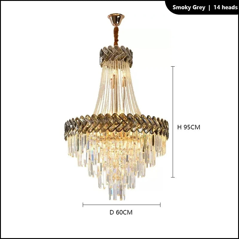 Lustre — LED en cristal design moderne pour villa duplex