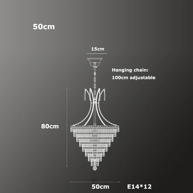 Lustre — En cristal chrome pour éclairage intérieur élégant
