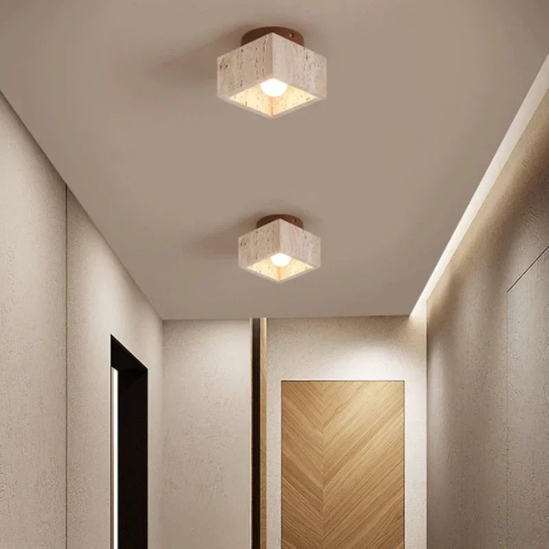 Plafonnier — En pierre minimaliste pour une ambiance apaisante