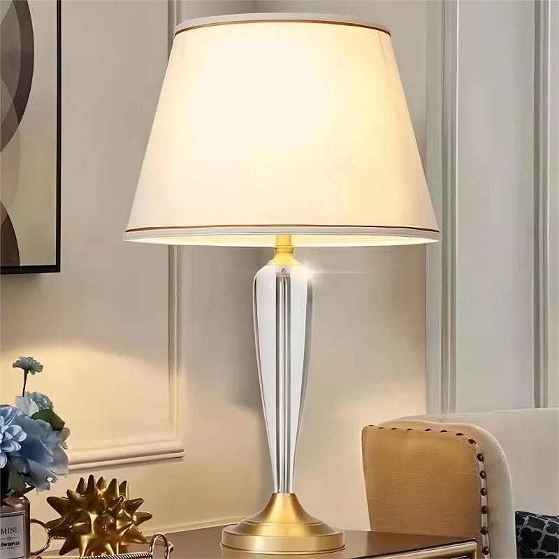 lampe de chevet en cristal tout cuivre de luxe européenne