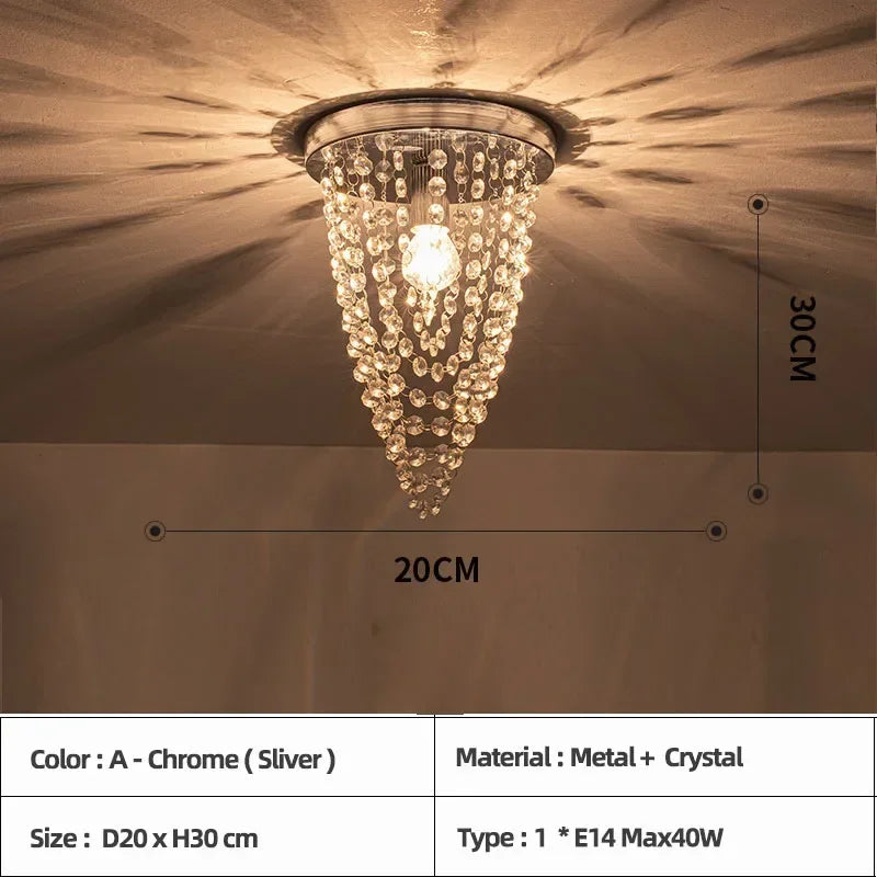 Plafonnier — LED en bois style bohème moderne avec cristal élégant
