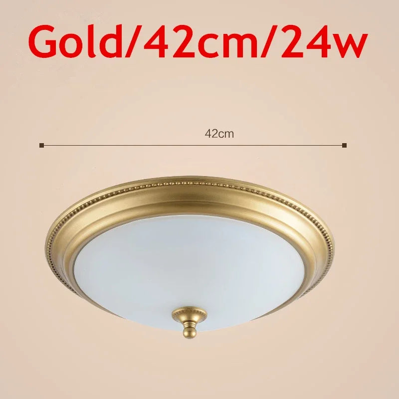 Plafonnier — Rond or/noir/Bronze plafonnier verre dépoli pour couloir salon cuisine LED lumineuse éclairage 110/220V