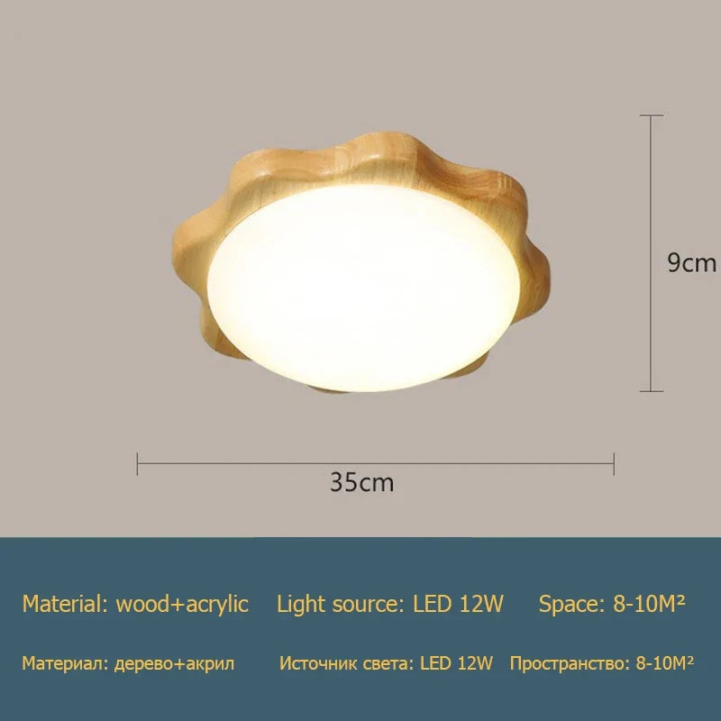 Plafonnier grain de bois moderne pour décoration maison Nélia Silhouette - Matière Chaleureuse & Lignes Élégantes