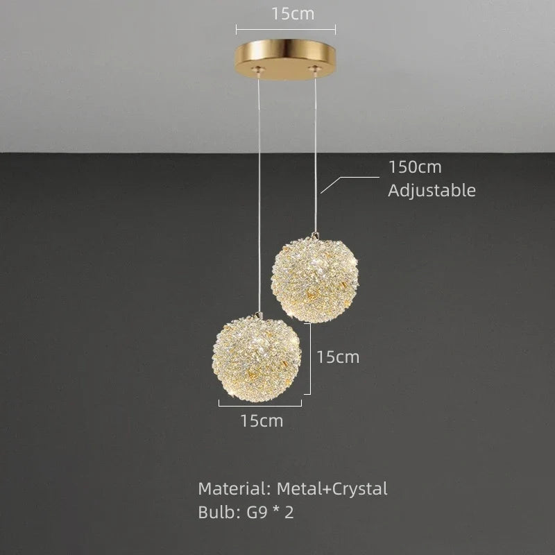 Plafonnier — Moderne en cristal clair et métal doré