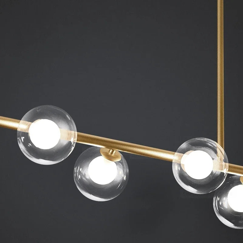 Lustre — LED moderne avec lampes à billes en verre nordique