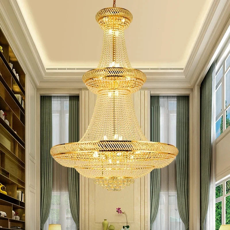 Lustre — Moderne en cristal LED pour hall d'entrée luxueux