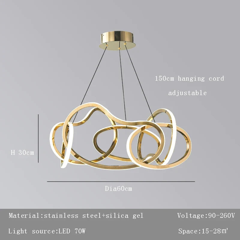 Lustre — Moderne 	 avec lampes LED suspendues en silicone
