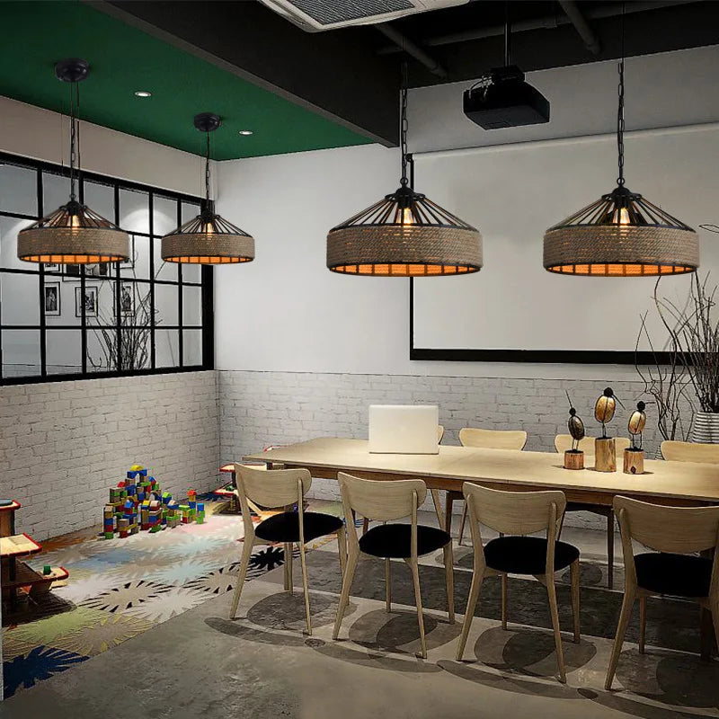 Suspension Vintage Lison Sillage en Corde de Sisal