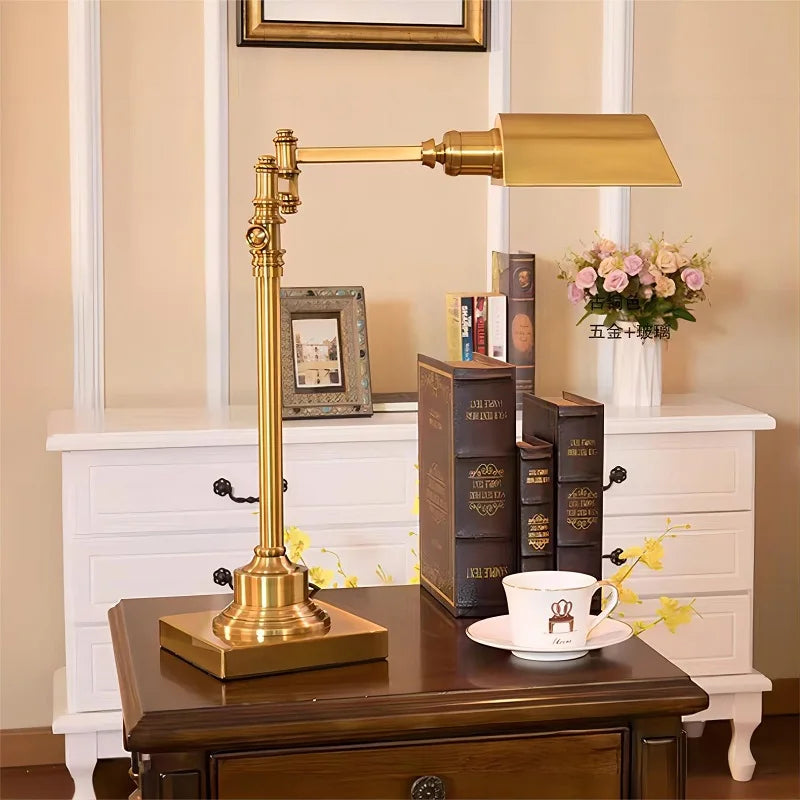 lampe de bureau en bronze style industriel rétro créatif pour travail