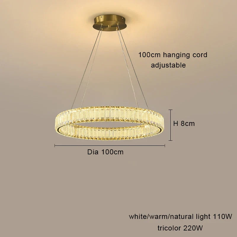 Lustre — LED en cristal fantaisie lumière suspendue moderne