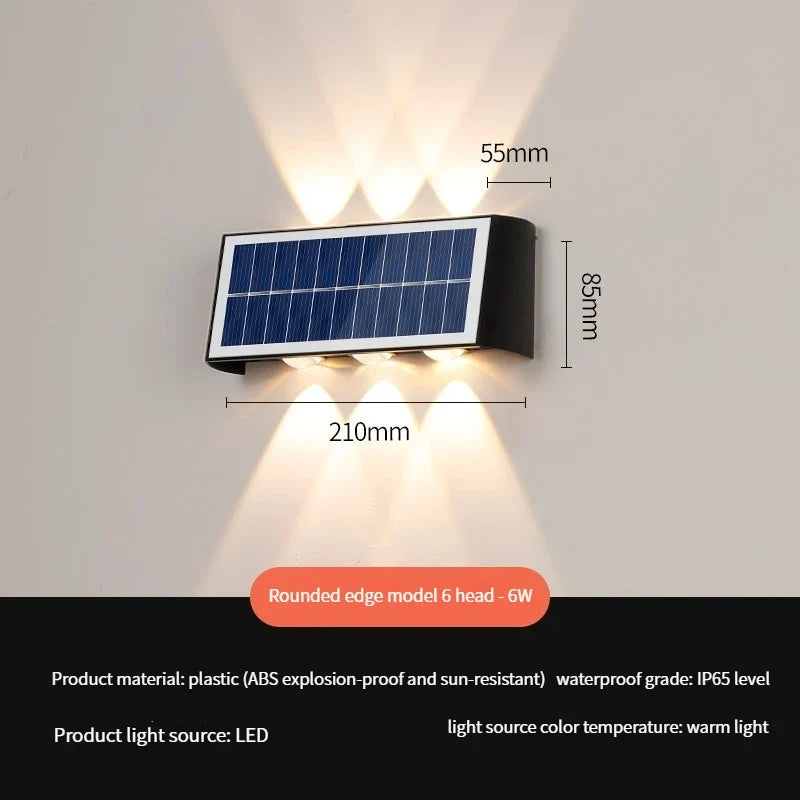 Applique murale — Solaire LED moderne étanche pour extérieur jardin cour rue