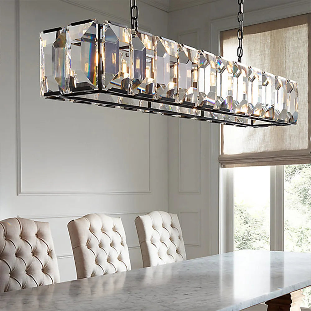 Suspension — Moderne en cristal k9 suspension rectangulaire grande taille