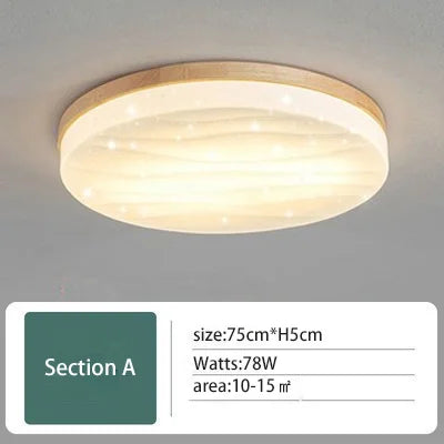 Plafonnier led minimaliste en bois massif pour entrée Naëlle Mirage - Matière Chaleureuse & Lignes Élégantes