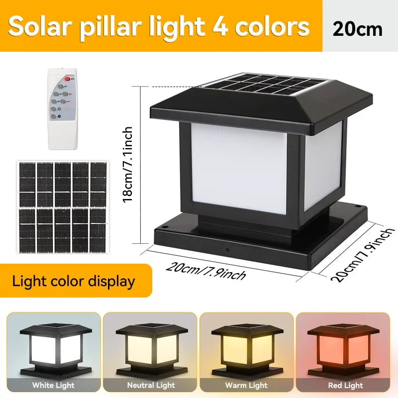 lampe pilier solaire vintage pour jardin et allée éclairage décoratif