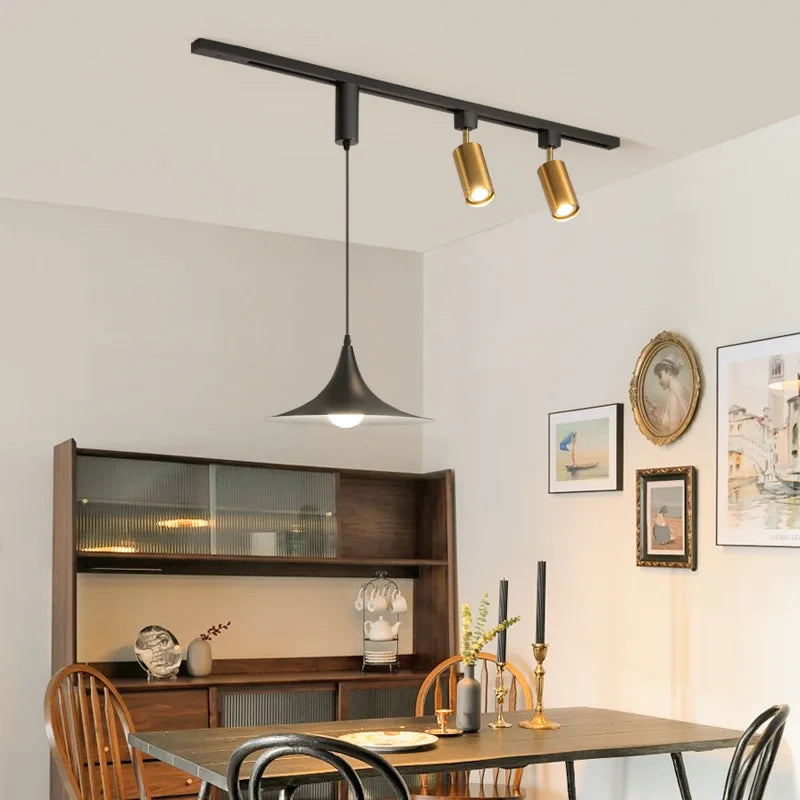 Luminaire — Table à manger wabi-sabi rétro éclairage LED sur rail
