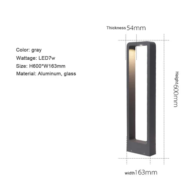 Borne lumineuse extérieure LED 7 W noire en aluminium pour jardin – Noriale
