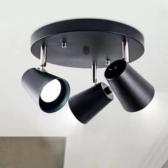 Plafonnier — Industriel rétro à trois têtes en fer simple