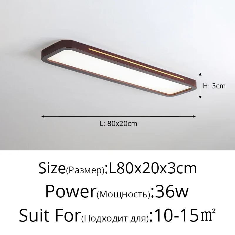 Plafonnier led ultra-mince moderne pour entrée et balcon Viviane Lueur en Bois - Matière Chaleureuse & Lignes Élégantes