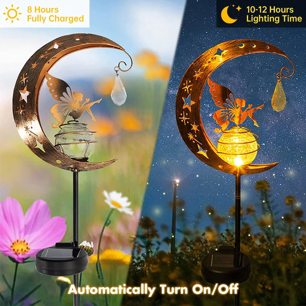 lampes solaires en verre pour jardin féérique décor extérieur
