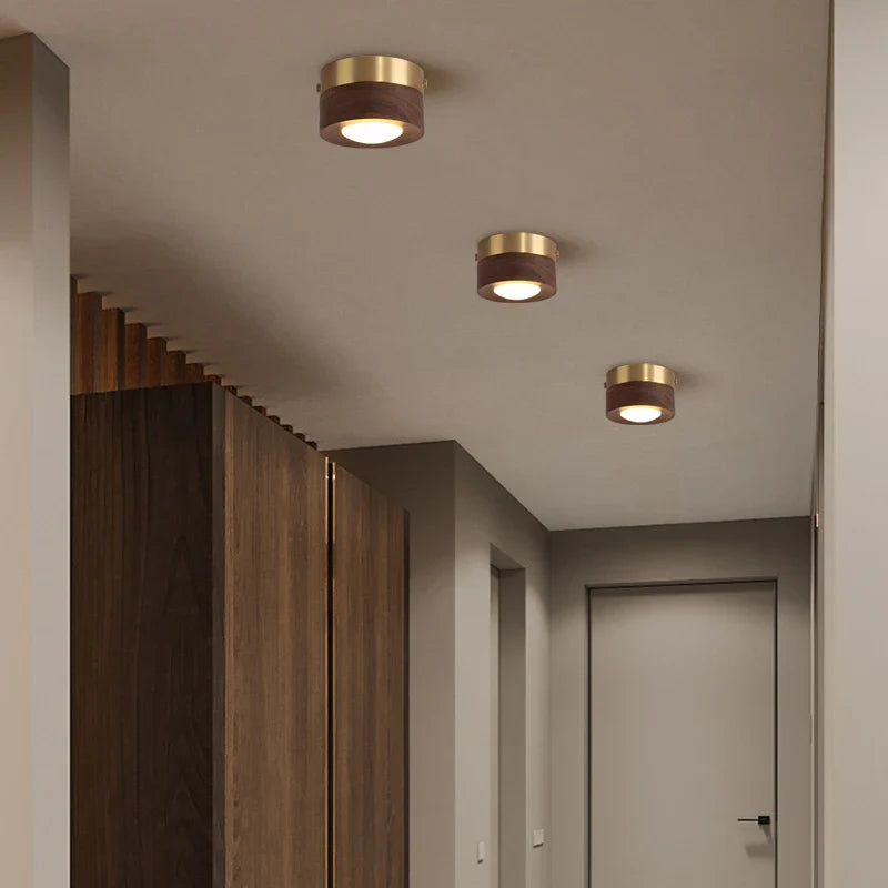 Lampe plafonnier en noyer et frêne led décoration maison Aurore Souffle en Bois - Une Touche Naturelle dans le Décor
