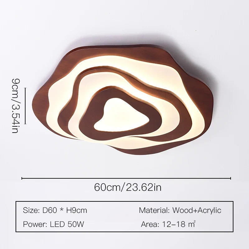 Lustre — LED moderne en bois pour chalet loft intelligent
