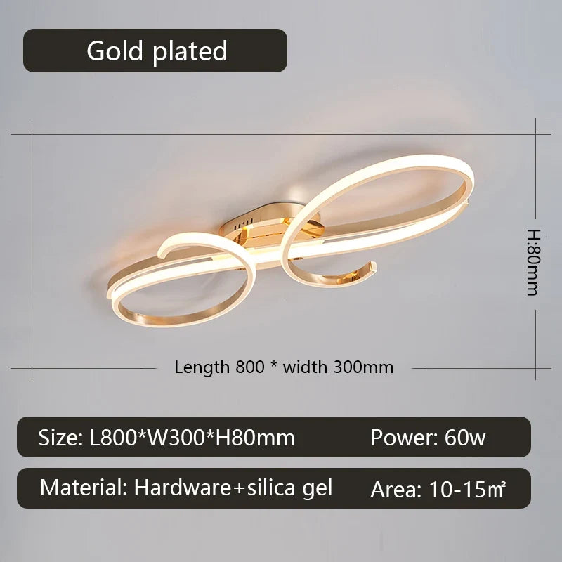 Plafonnier — LED moderne plaqué pour salon chambre couloir Foyer salle d'étude lustres de plafond intérieur maison