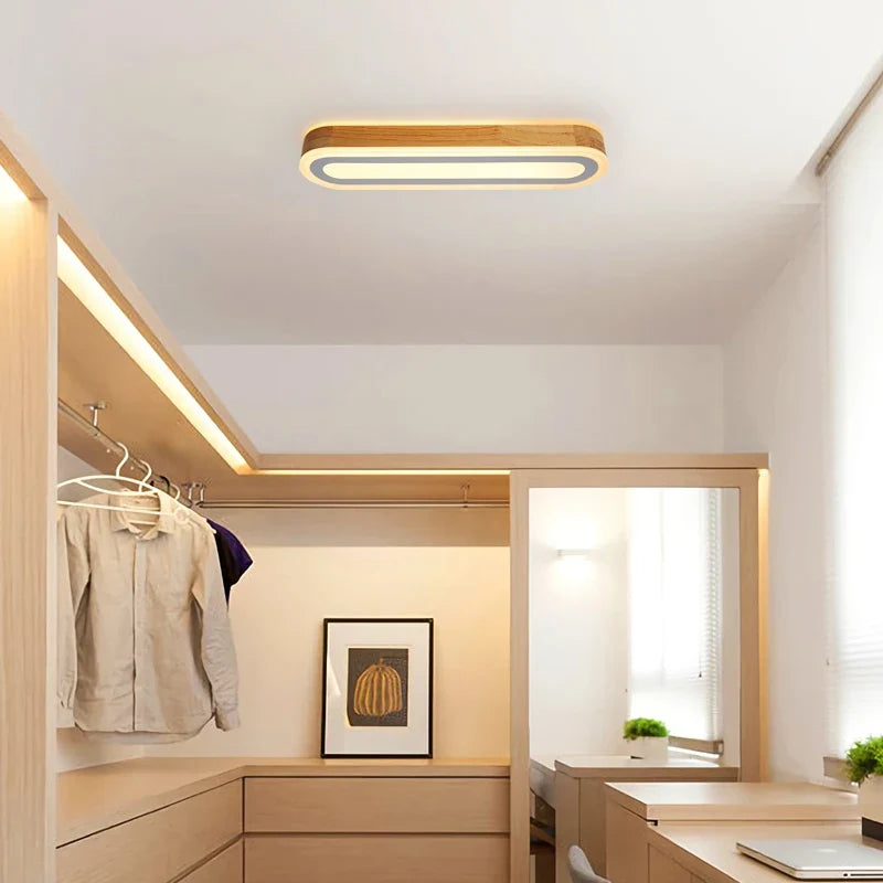 Plafonnier led rond moderne pour maison et hôtel Juliette Écrin en Bois - Matière Chaleureuse & Lignes Élégantes