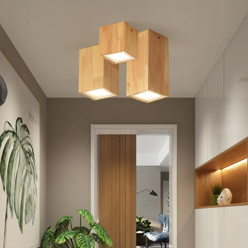 Lampe plafonnier moderne bois surface Milène Silhouette - Une Présence Naturelle Apaisante