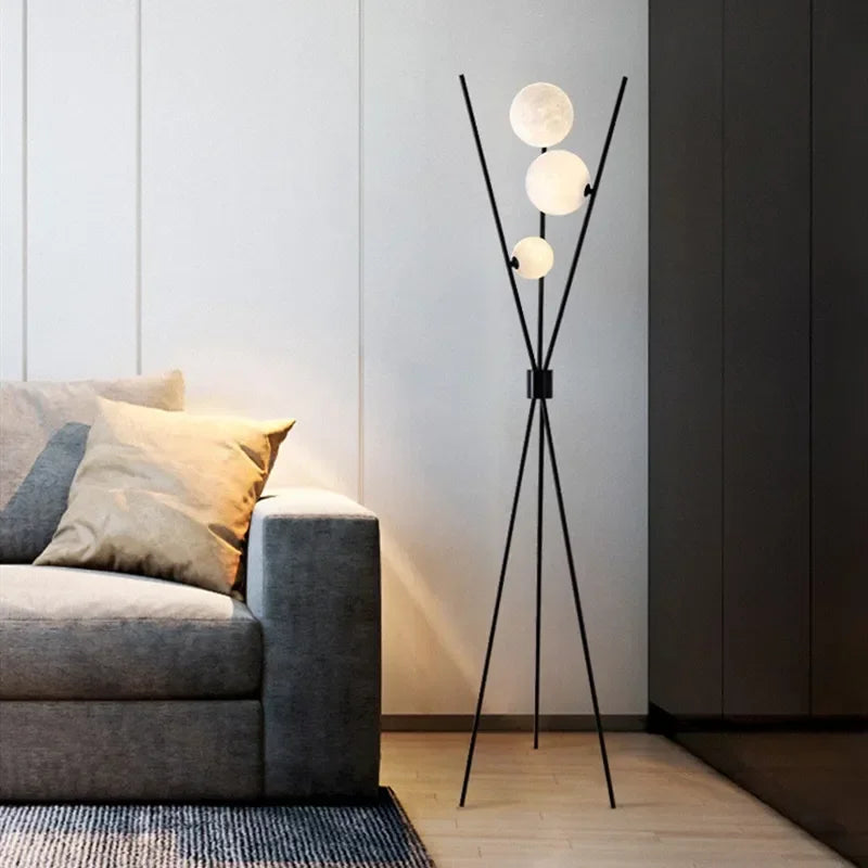 Lampadaire — LED lune boule de verre