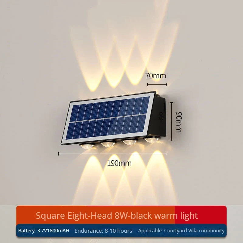 Applique murale — Solaire LED moderne étanche pour extérieur jardin cour rue