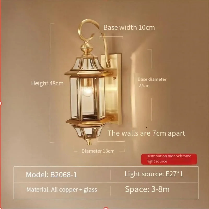 Applique murale — Extérieure en cuivre LED étanche design élégant