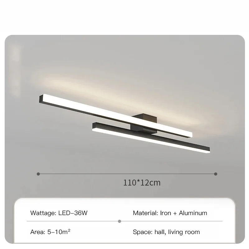 Plafonnier — Design moderne en fer noir pour intérieur