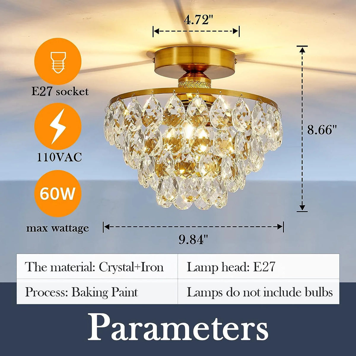 Plafonnier moderne en cristal pour intérieur élégant et raffiné Alix Résonance - Jeux de Reflets & Présence Raffinée