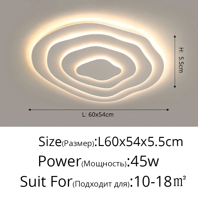 Plafonnier led multicouche blanc minimaliste moderne Ilona Cantate - Esprit Épuré & Harmonie Intérieure