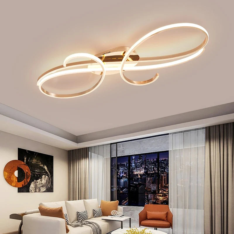 Plafonnier — LED moderne plaqué pour salon chambre couloir Foyer salle d'étude lustres de plafond intérieur maison
