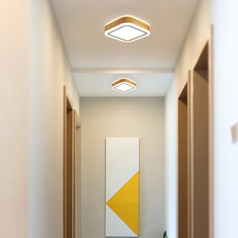 Plafonnier led rond moderne pour maison et hôtel Juliette Écrin en Bois - Matière Chaleureuse & Lignes Élégantes