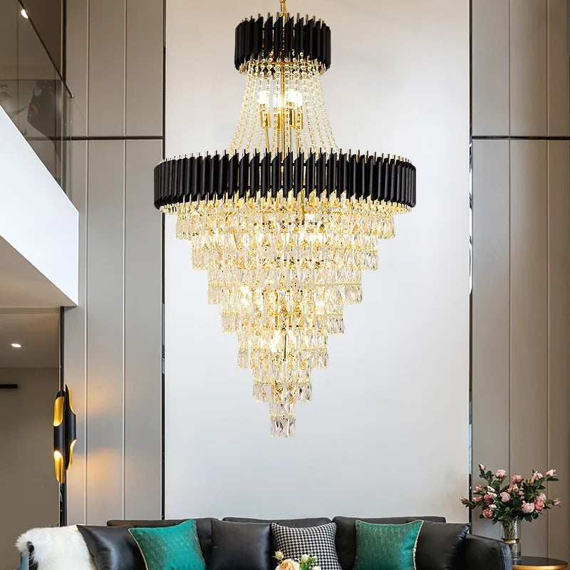 Lustre — En cristal de luxe pour éclairage élégant et moderne