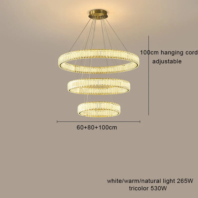 Lustre — LED en cristal fantaisie lumière suspendue moderne