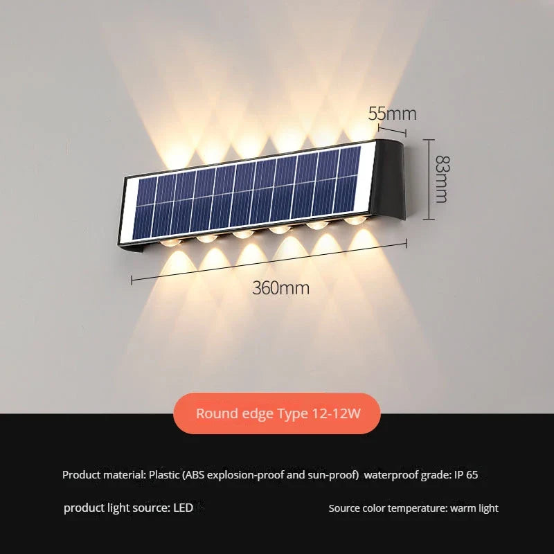 Applique murale — Solaire LED moderne étanche pour extérieur jardin cour rue