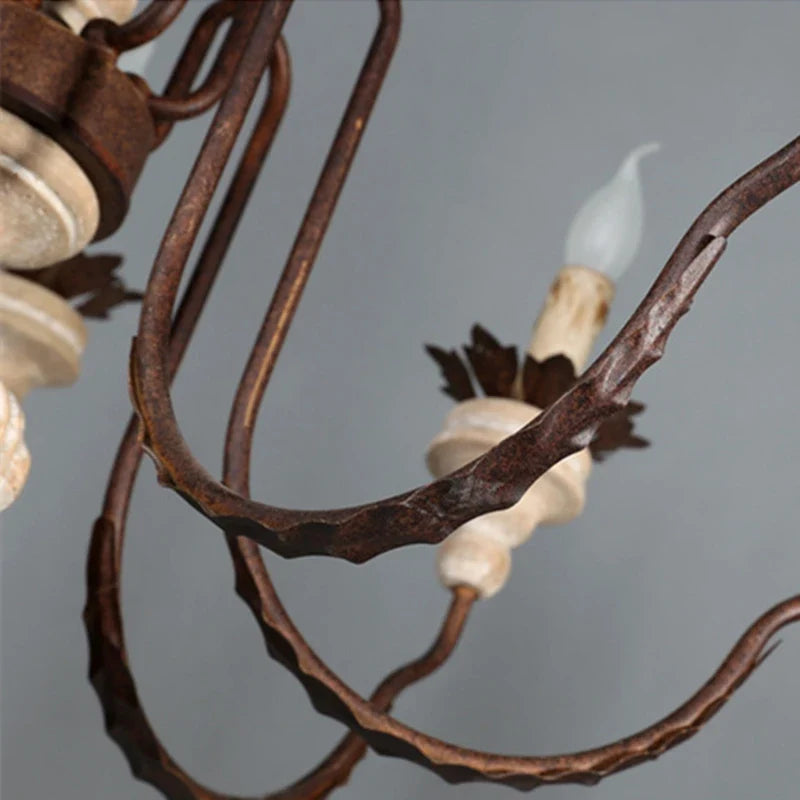 Lustre — Rétro artisanal en bois massif luminaire décoratif suspendu