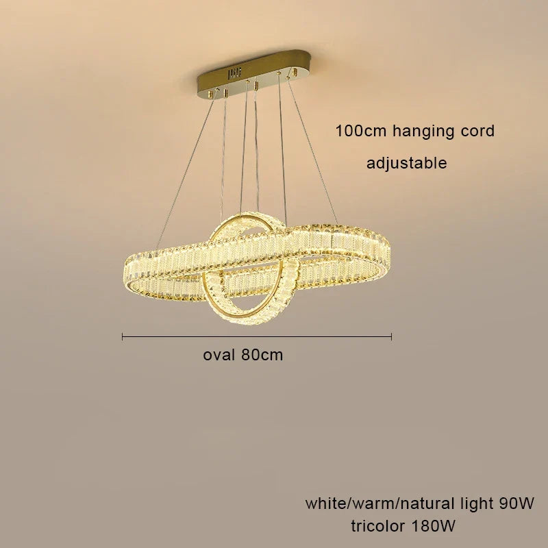 Lustre — LED en cristal fantaisie lumière suspendue moderne