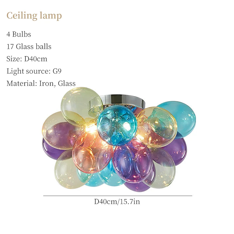 Suspension — Moonriver éclairage moderne créatif couleur lampes suspendues pour plafond boule de verre lustre salon suspension lumière chambre décor