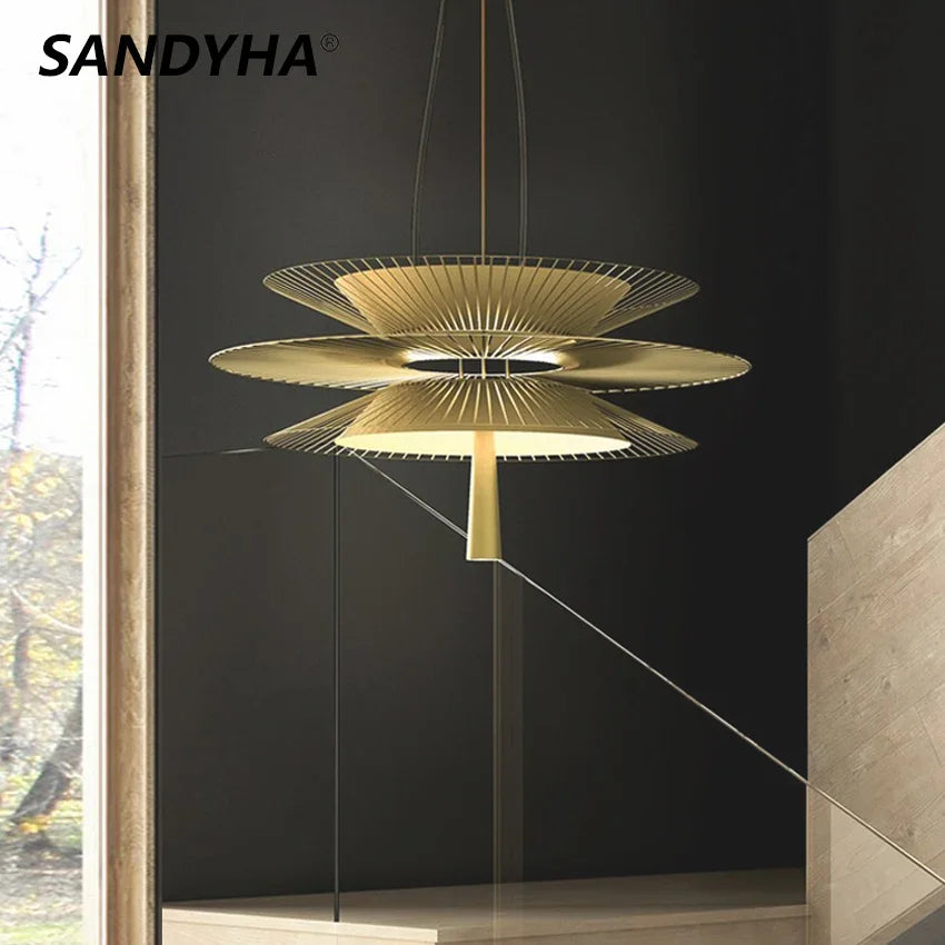 Lustre — De luxe sandyha LED en métal lampe suspendue décorative