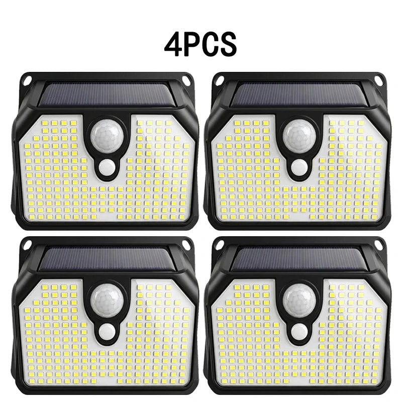 Applique solaire extérieure 194 LED avec détecteur de mouvement et trois modes – Sentélie