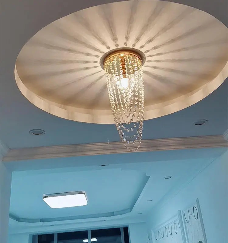 Plafonnier de montage en surface led de luxe européen Inès Arpège en Cristal - Jeux de Reflets & Présence Raffinée