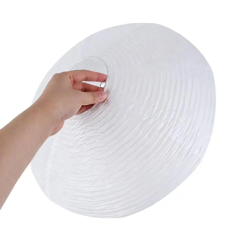 Abat-jour ovale pliable en papier blanc de style chinois – Ovallis