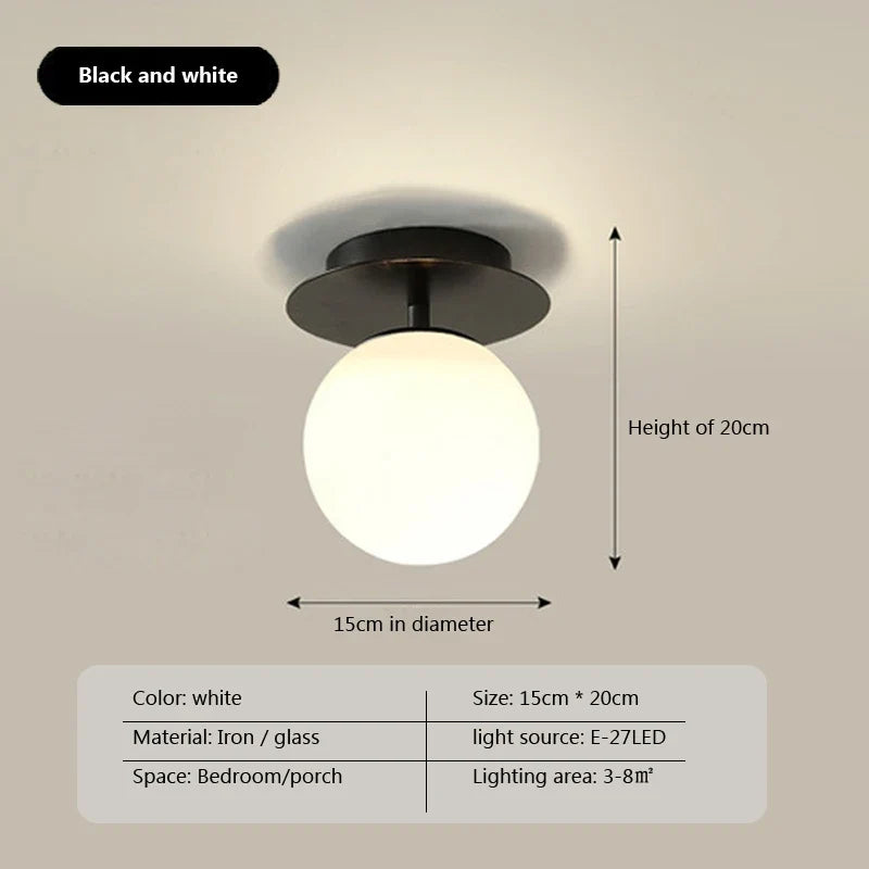 Plafonnier — LED boule en verre moderne